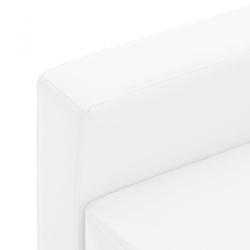 Καναπές τριθέσιος λευκός από συνθετικό δέρμα