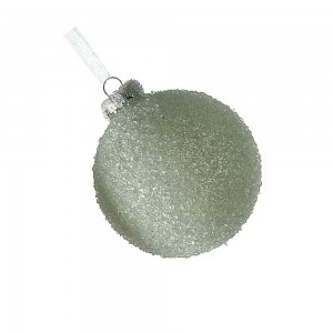 Χριστουγεννιάτικη γυάλινη μπάλα ανάγλυφη πράσινη 8 εκ