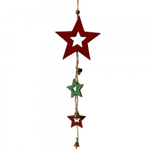 Ξύλινο Χριστουγεννιάτικο κρεμαστό στολίδι με πρά&si