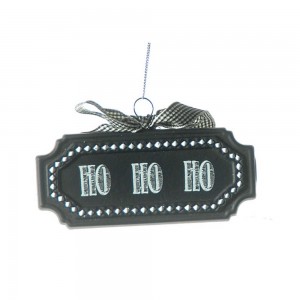 Χριστουγεννιάτικο Κρεμαστό στολίδι πλακέ μαύρο Ho Ho