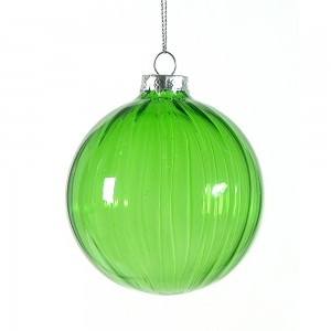 Χριστουγεννιάτικη μπάλα σε πράσινο χρώμα διάφανη 8 εκ
