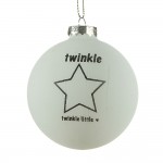 Γυάλινη Χριστουγεννιάτικη μπάλα λευκή twinkle little 8 εκ