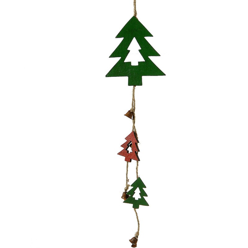 Ξύλινο Χριστουγεννιάτικο κρεμαστό στολίδι με δεντράκια