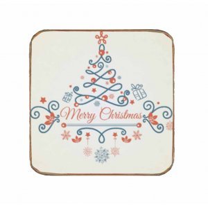 Vintage χειροποίητο σουβέρ Christmas 9.5x9.5 εκ