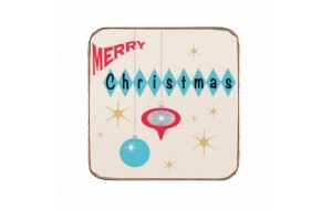 Vintage χειροποίητο σουβέρ merry Christmas 9.5x9.5 εκ